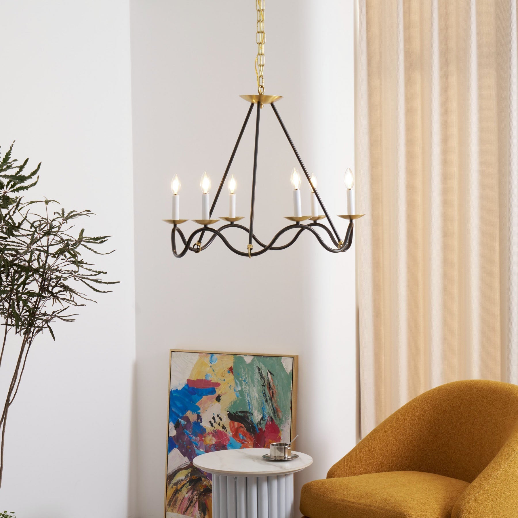 Evenor Elegance Vintage Brass Chandelier-Neutral Decor