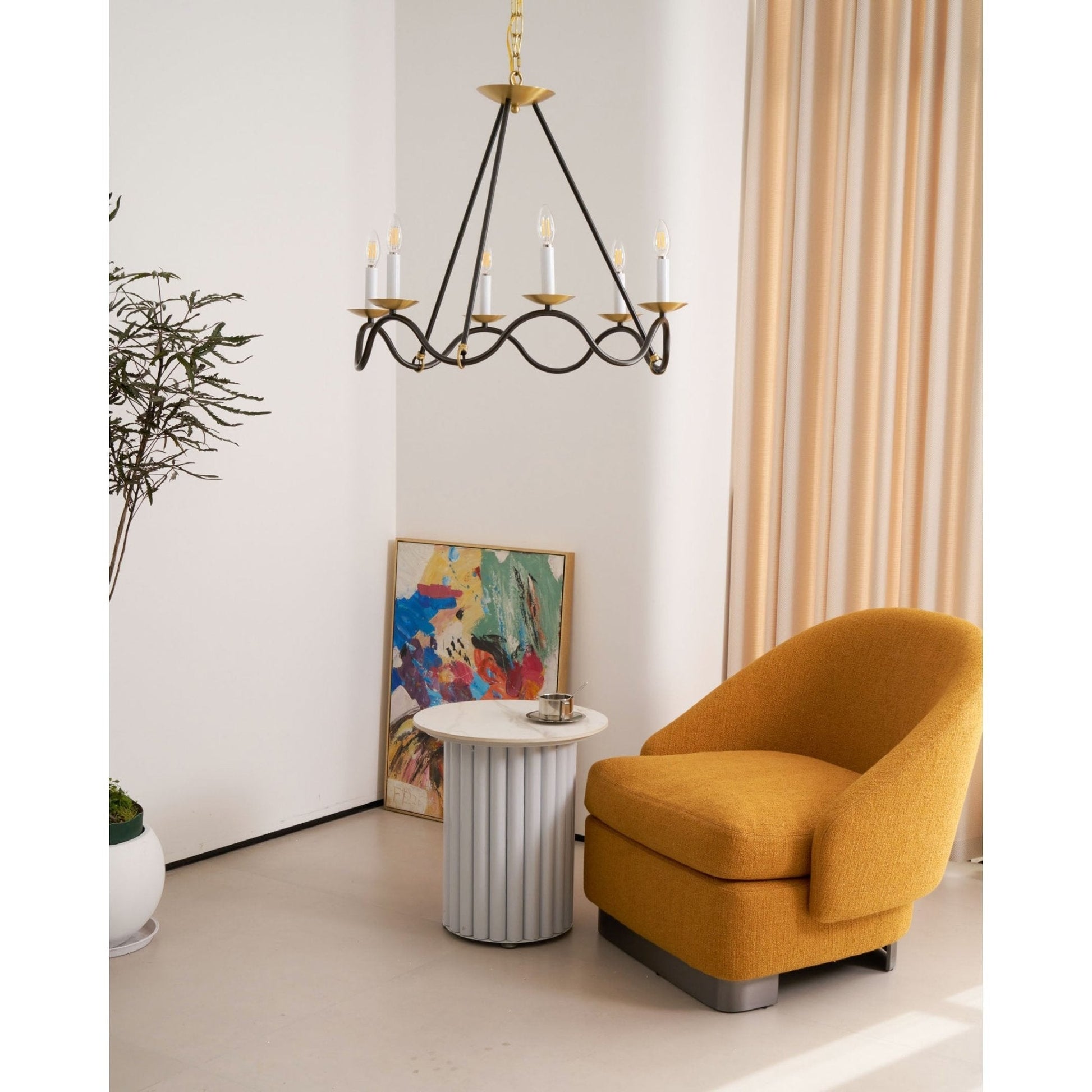 Evenor Elegance Vintage Brass Chandelier-Neutral Decor