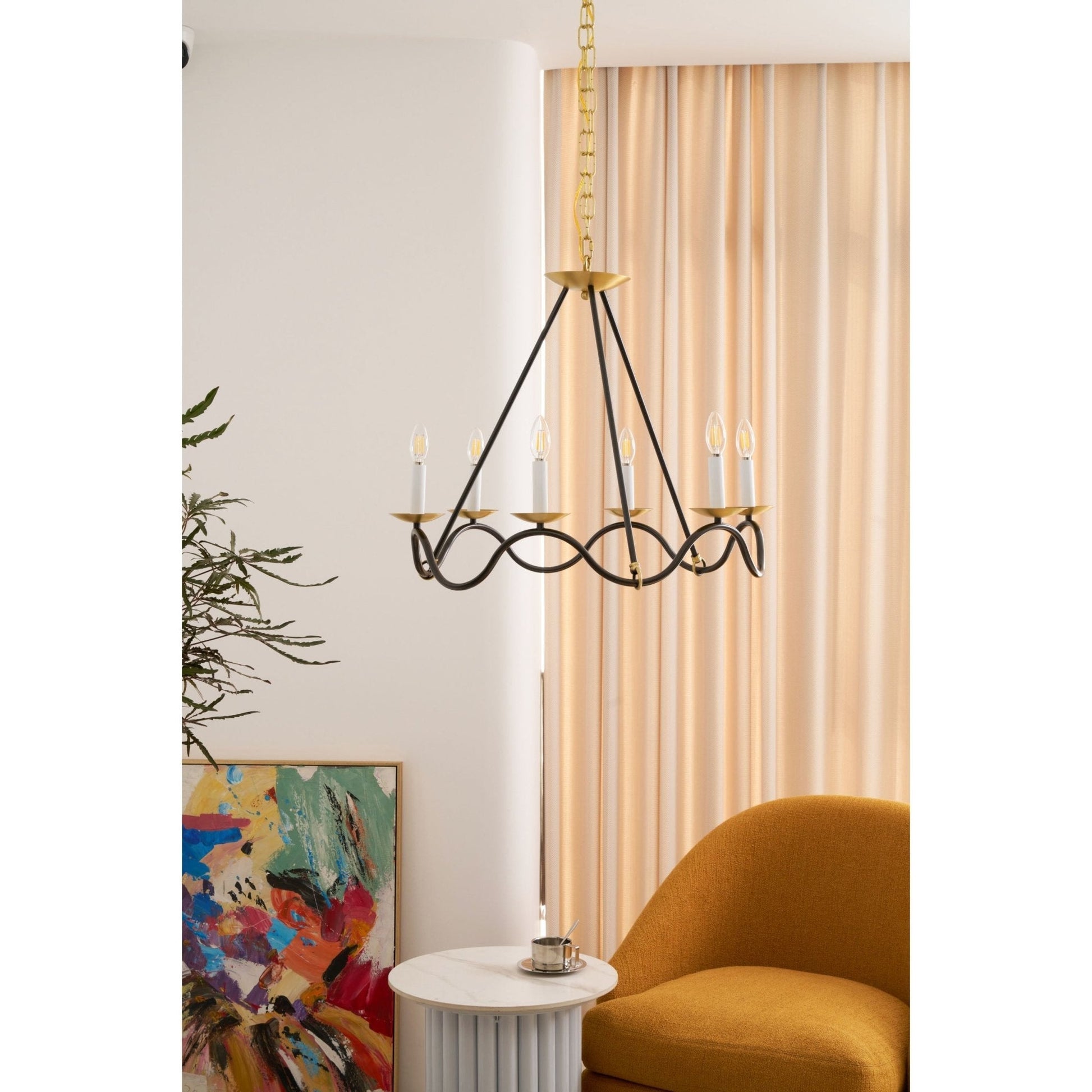 Evenor Elegance Vintage Brass Chandelier-Neutral Decor
