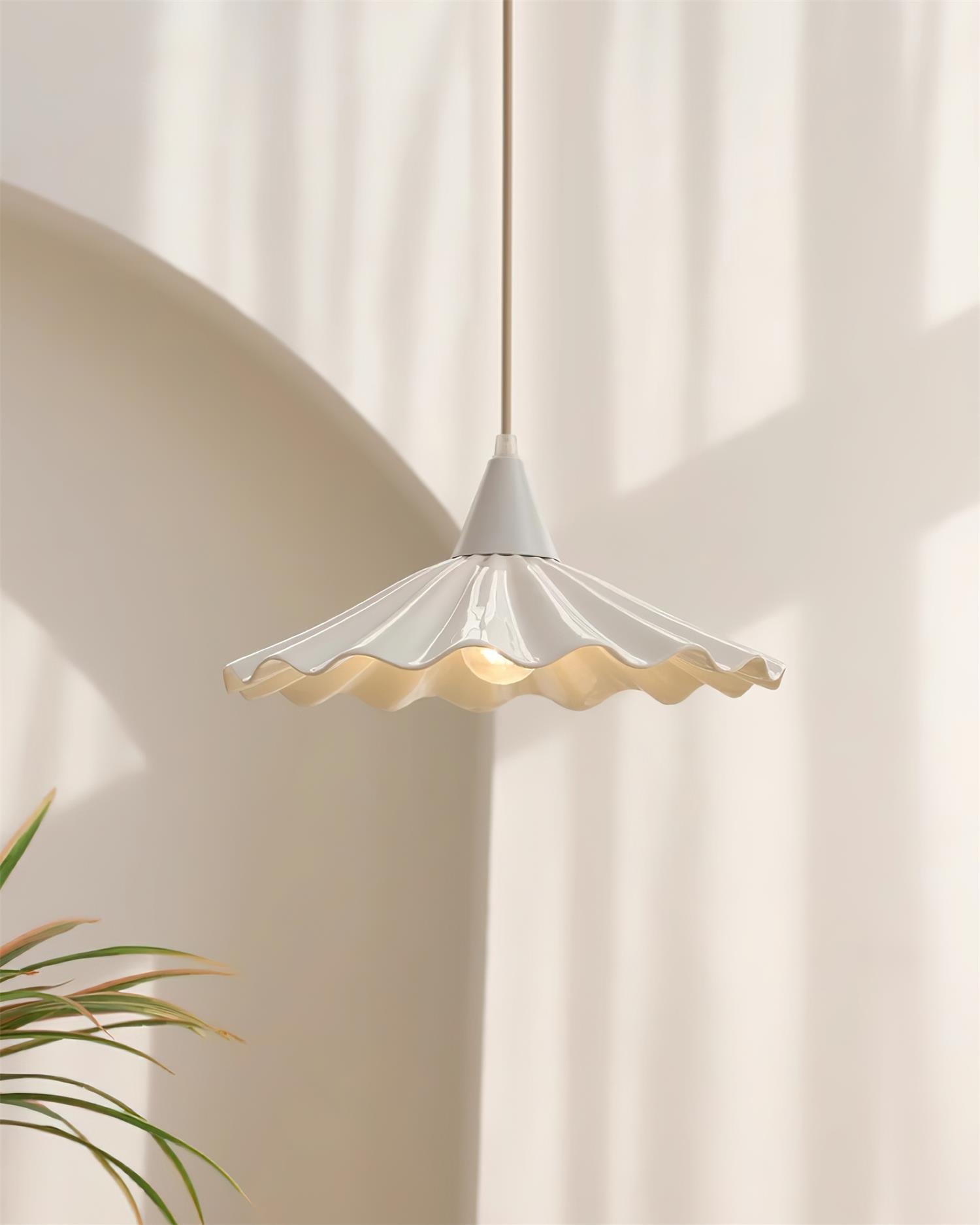 Zavo White Ceramic Pendant Light-Neutral Decor