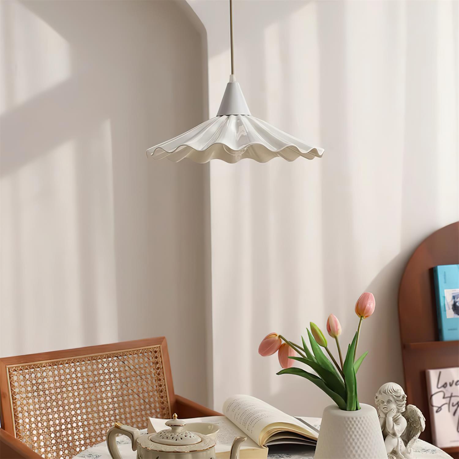 Zavo White Ceramic Pendant Light-Neutral Decor
