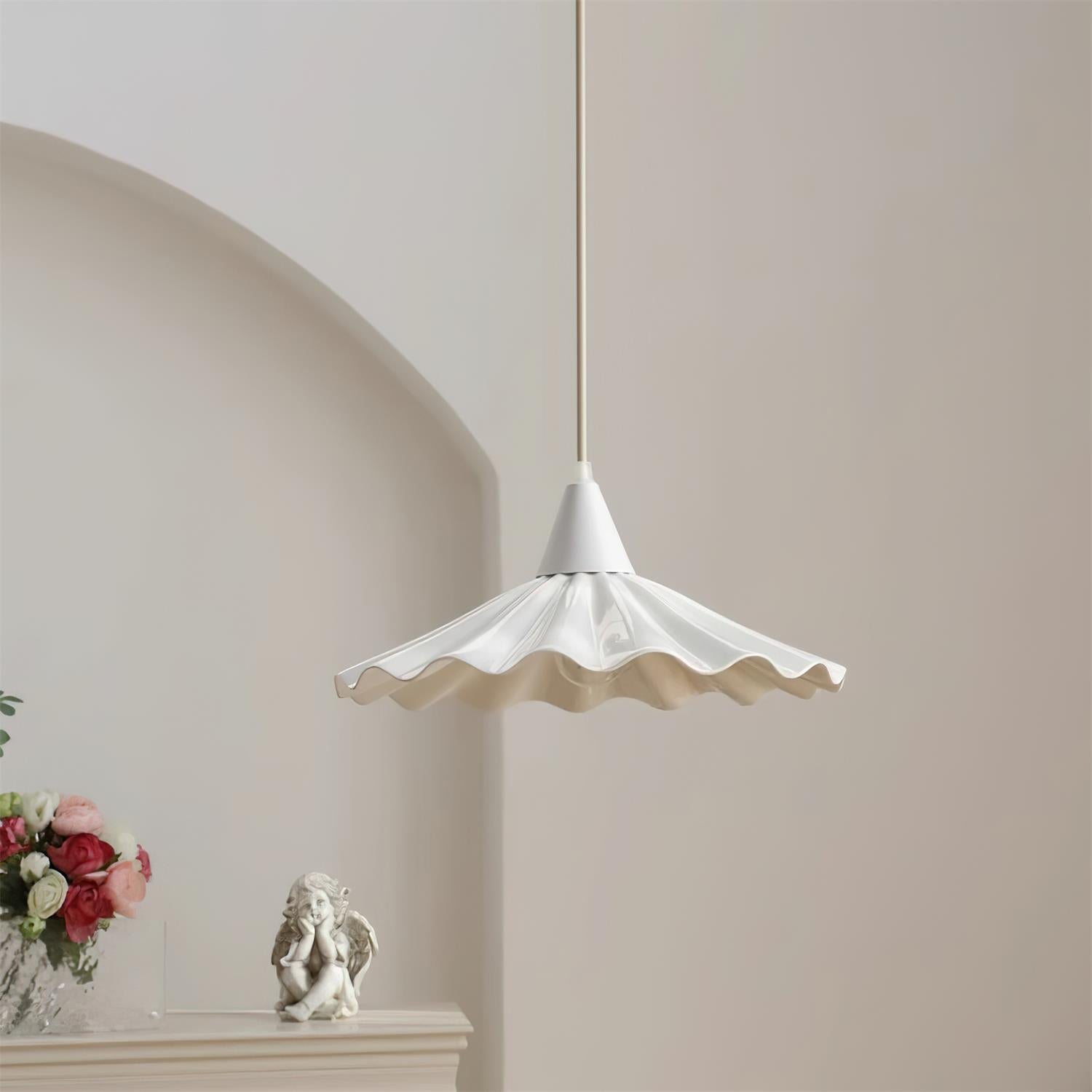 Zavo White Ceramic Pendant Light-Neutral Decor