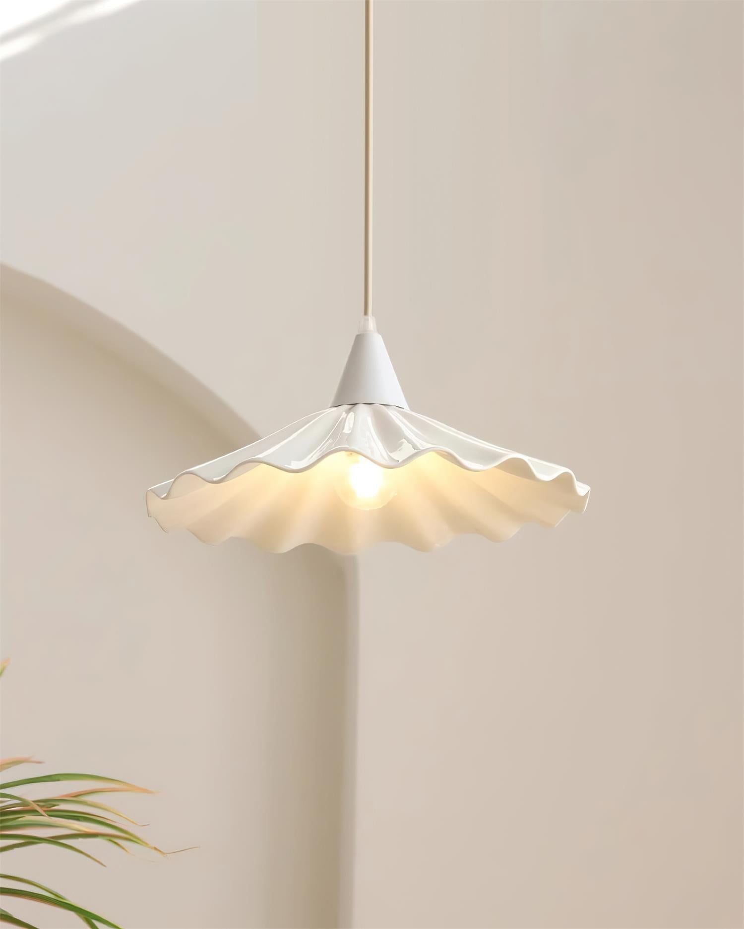 Zavo White Ceramic Pendant Light-Neutral Decor