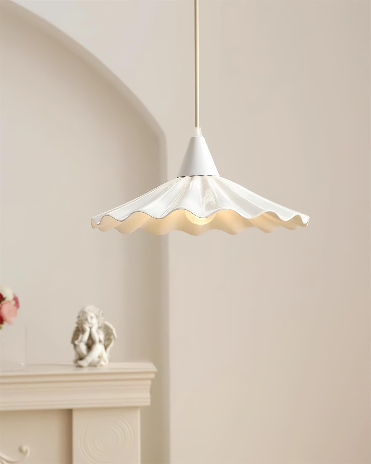 Zavo White Ceramic Pendant Light-Neutral Decor