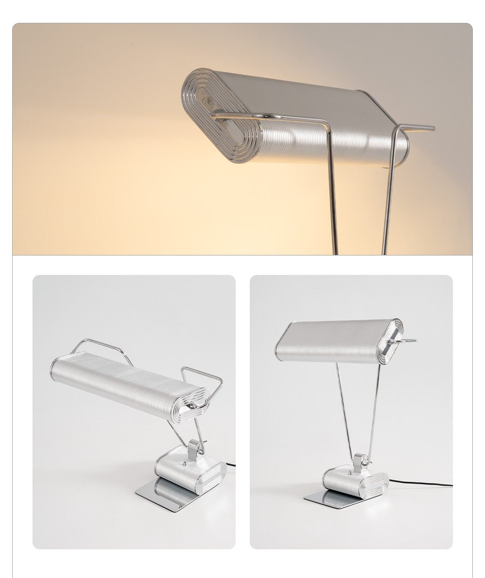 Chrome Coiled Wire Desk Lamp-Neutral Decor