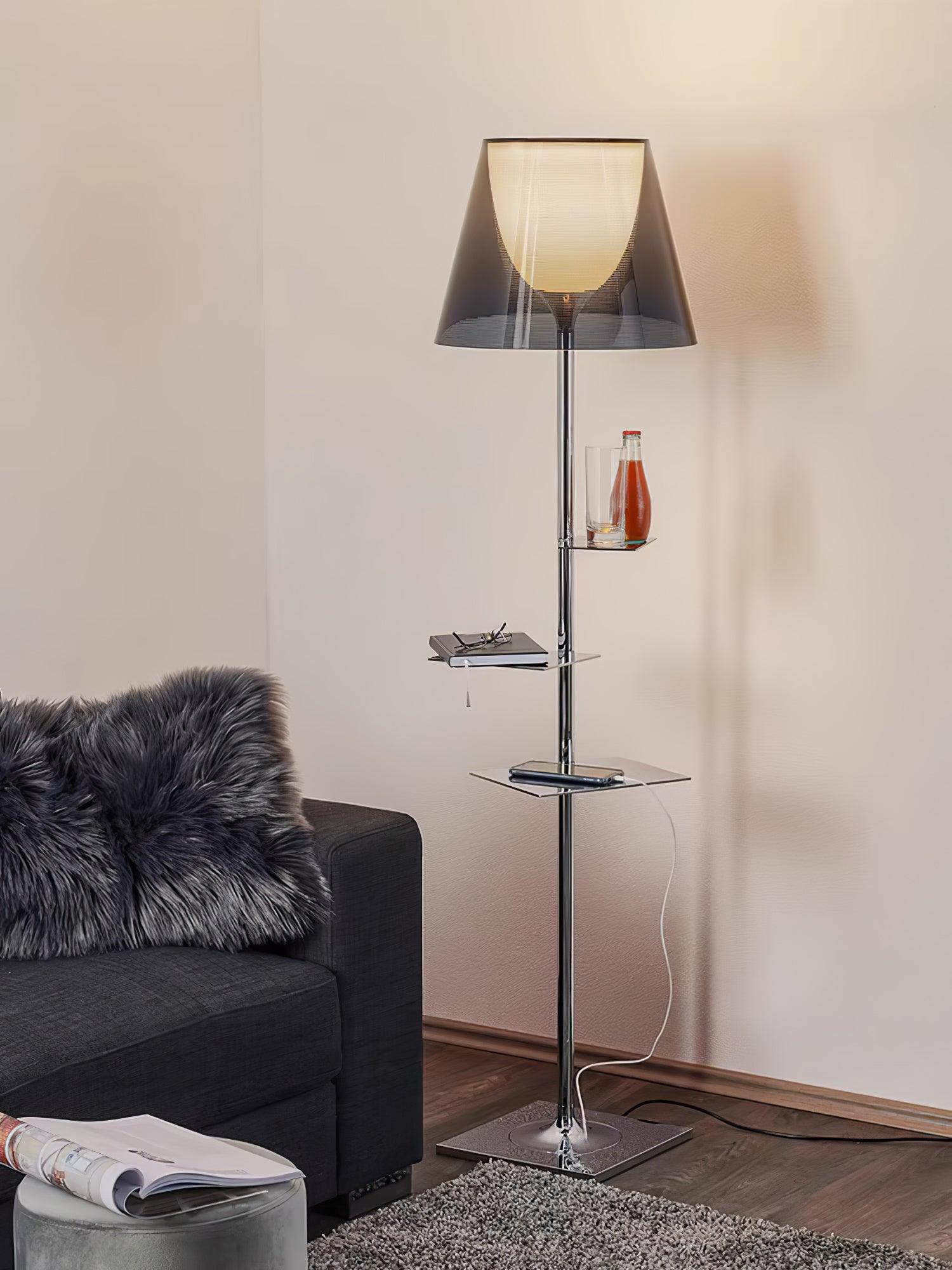Wavlen Fabric Contemporary Table Floor Lamp-Neutral Decor