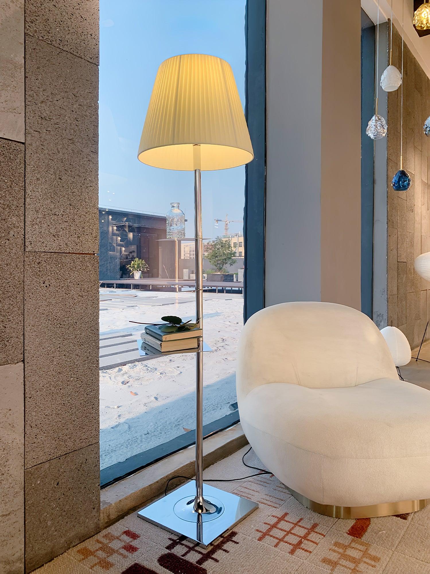 Wavlen Fabric Contemporary Table Floor Lamp-Neutral Decor