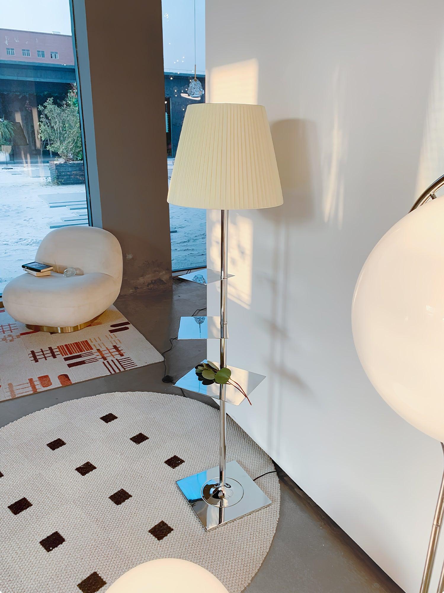 Wavlen Fabric Contemporary Table Floor Lamp-Neutral Decor