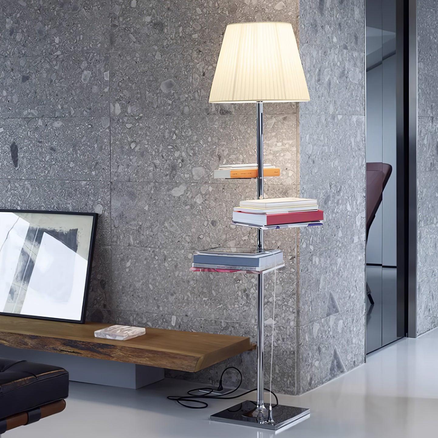 Wavlen Fabric Contemporary Table Floor Lamp-Neutral Decor