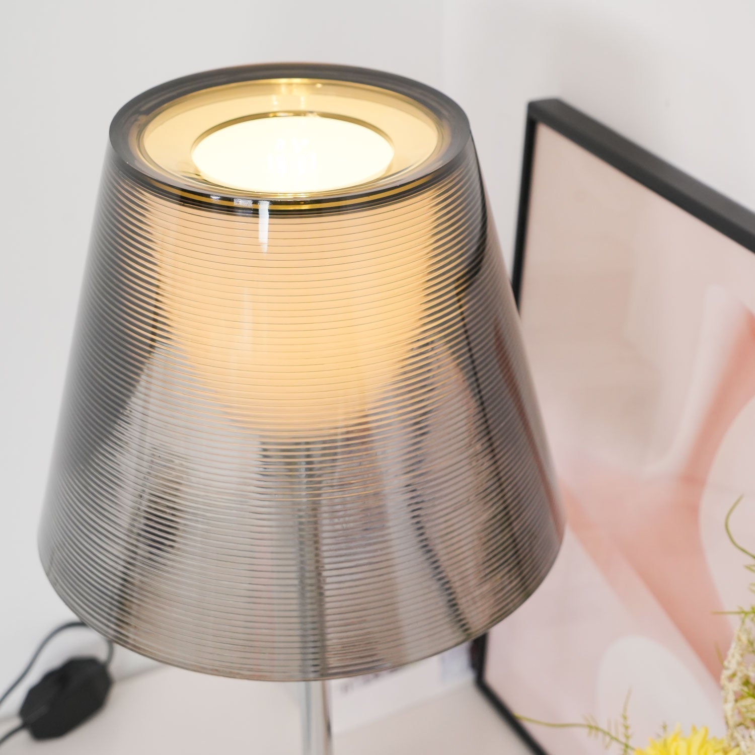 Bravon Plastic Table Lamp-Neutral Decor
