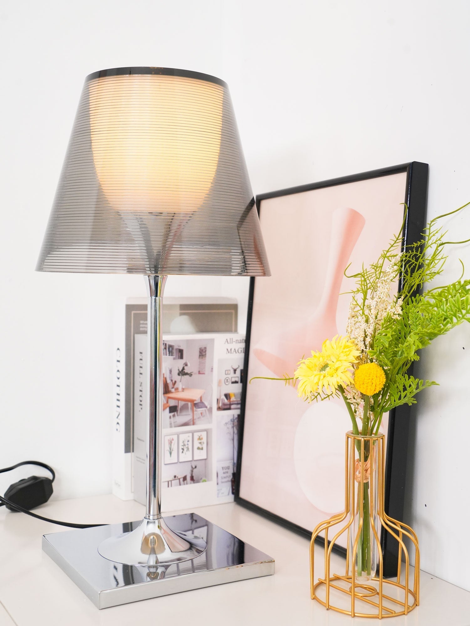 Bravon Plastic Table Lamp-Neutral Decor