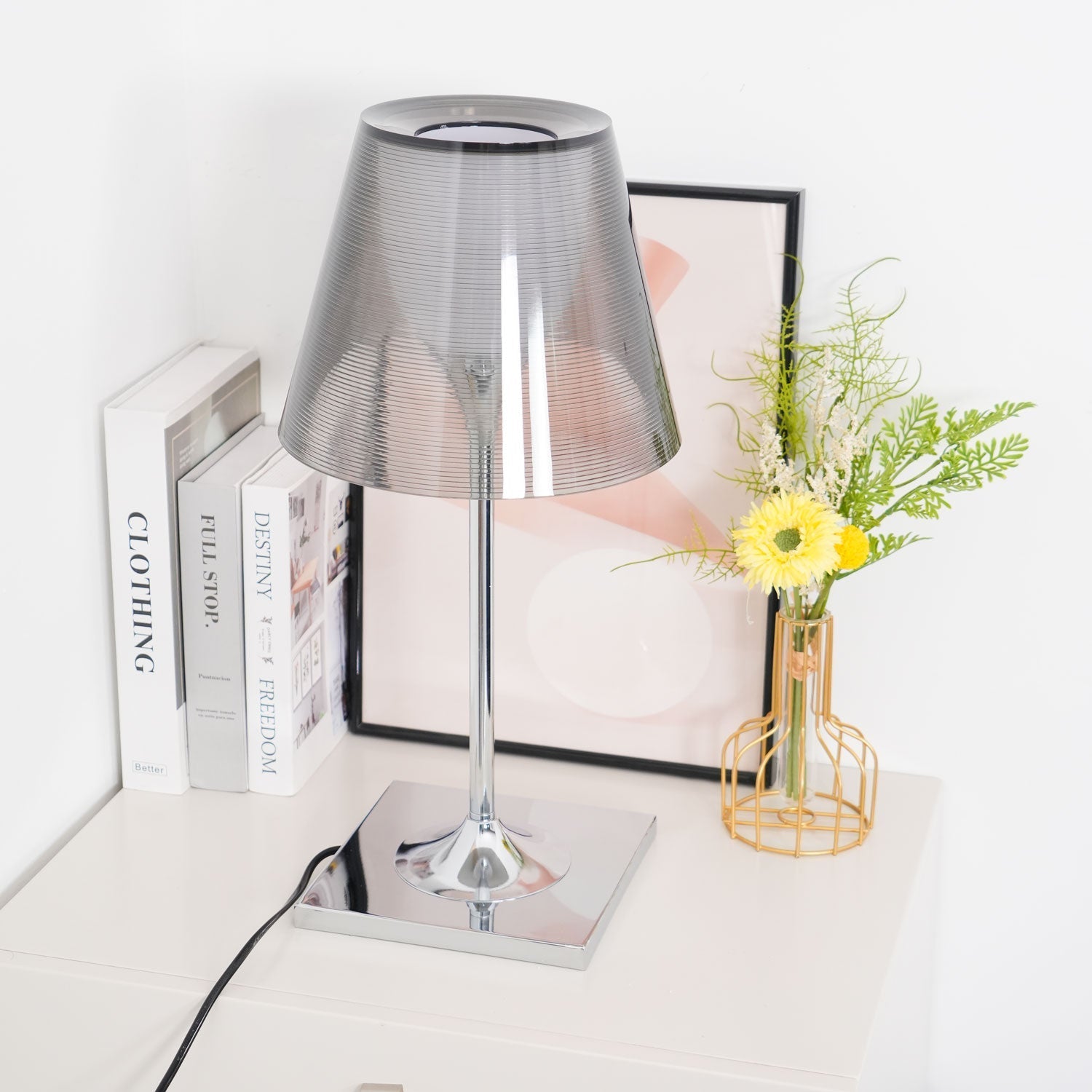 Bravon Plastic Table Lamp-Neutral Decor