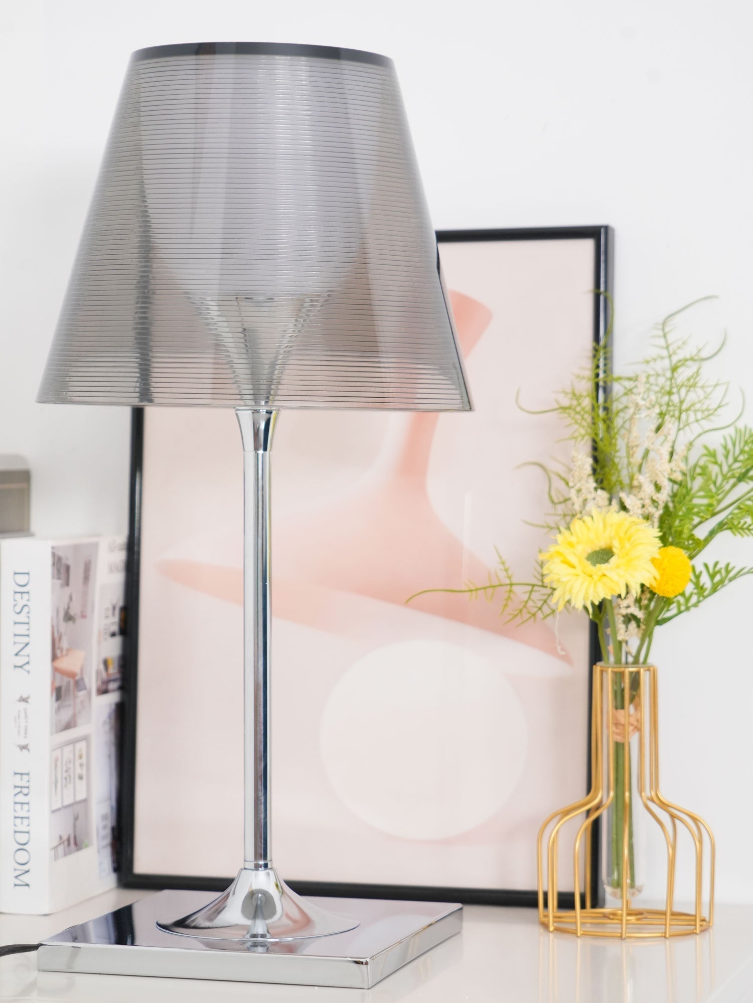 Bravon Plastic Table Lamp-Neutral Decor