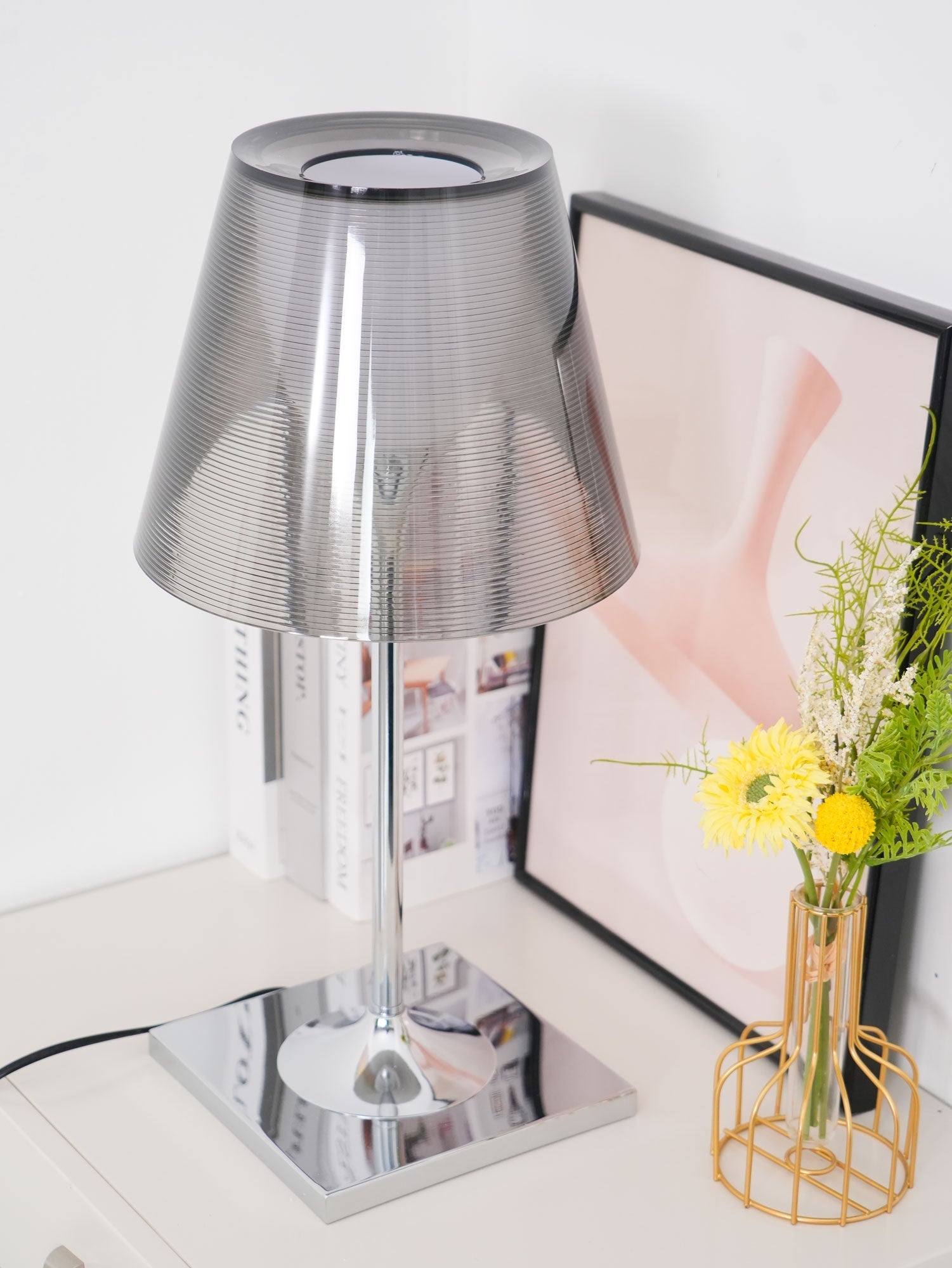 Bravon Plastic Table Lamp-Neutral Decor