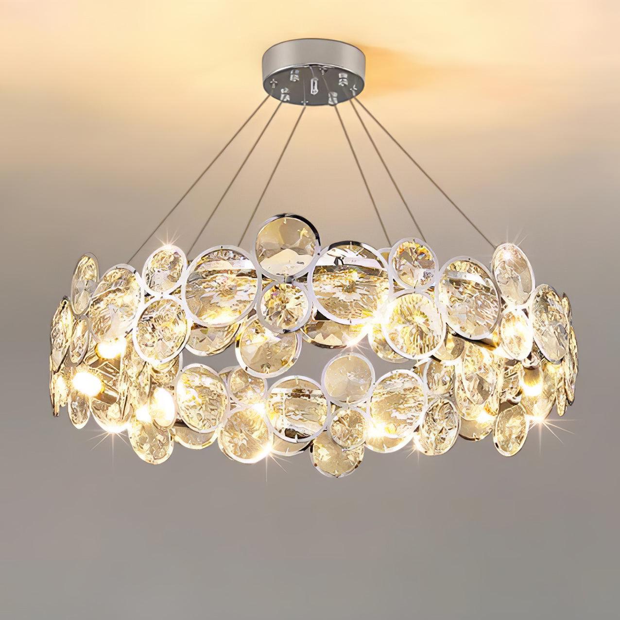 Cuthaiel Postmodern Luxury Round Chrome Crystal Chandelier-Neutral Decor