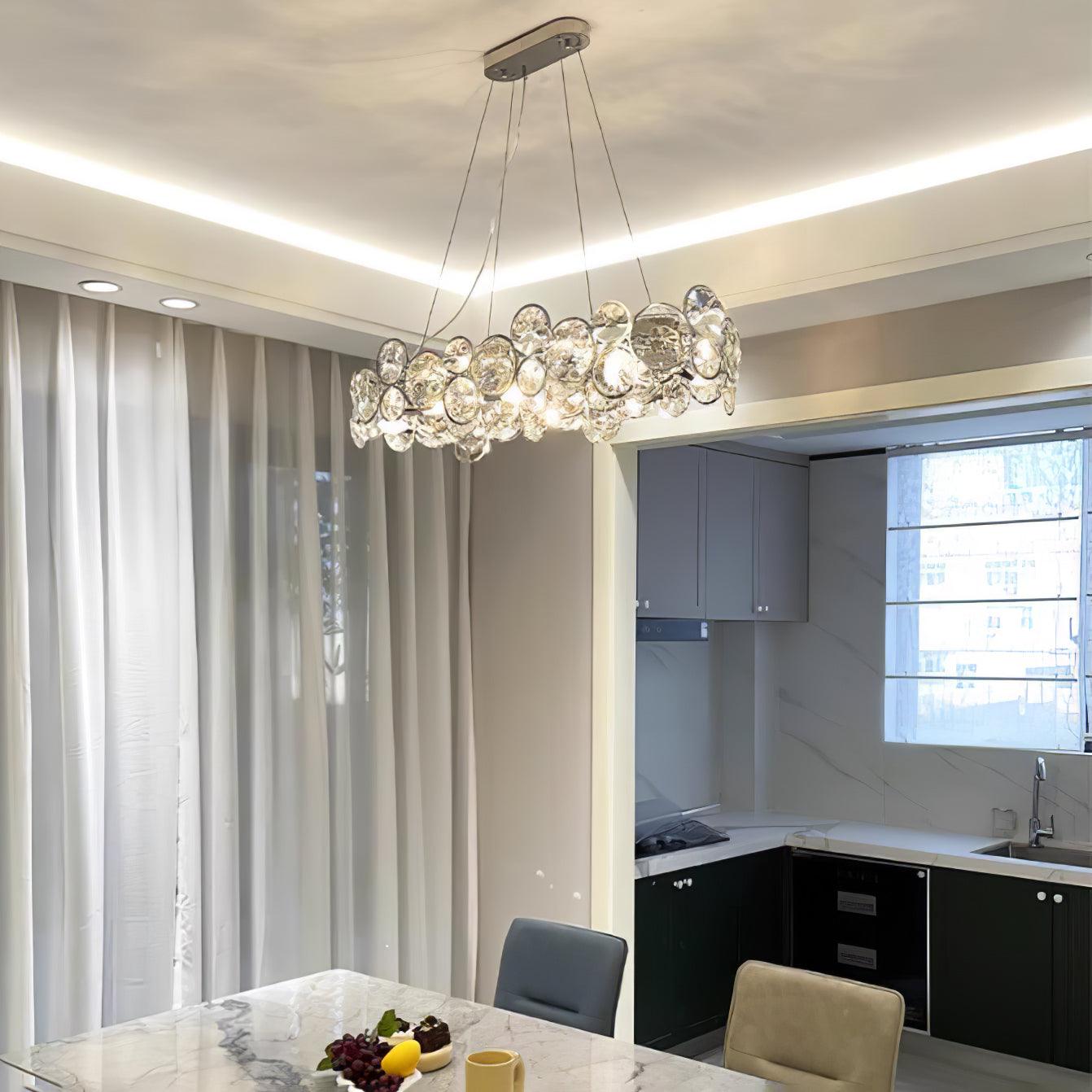Cuthaiel Postmodern Luxury Round Chrome Crystal Chandelier-Neutral Decor