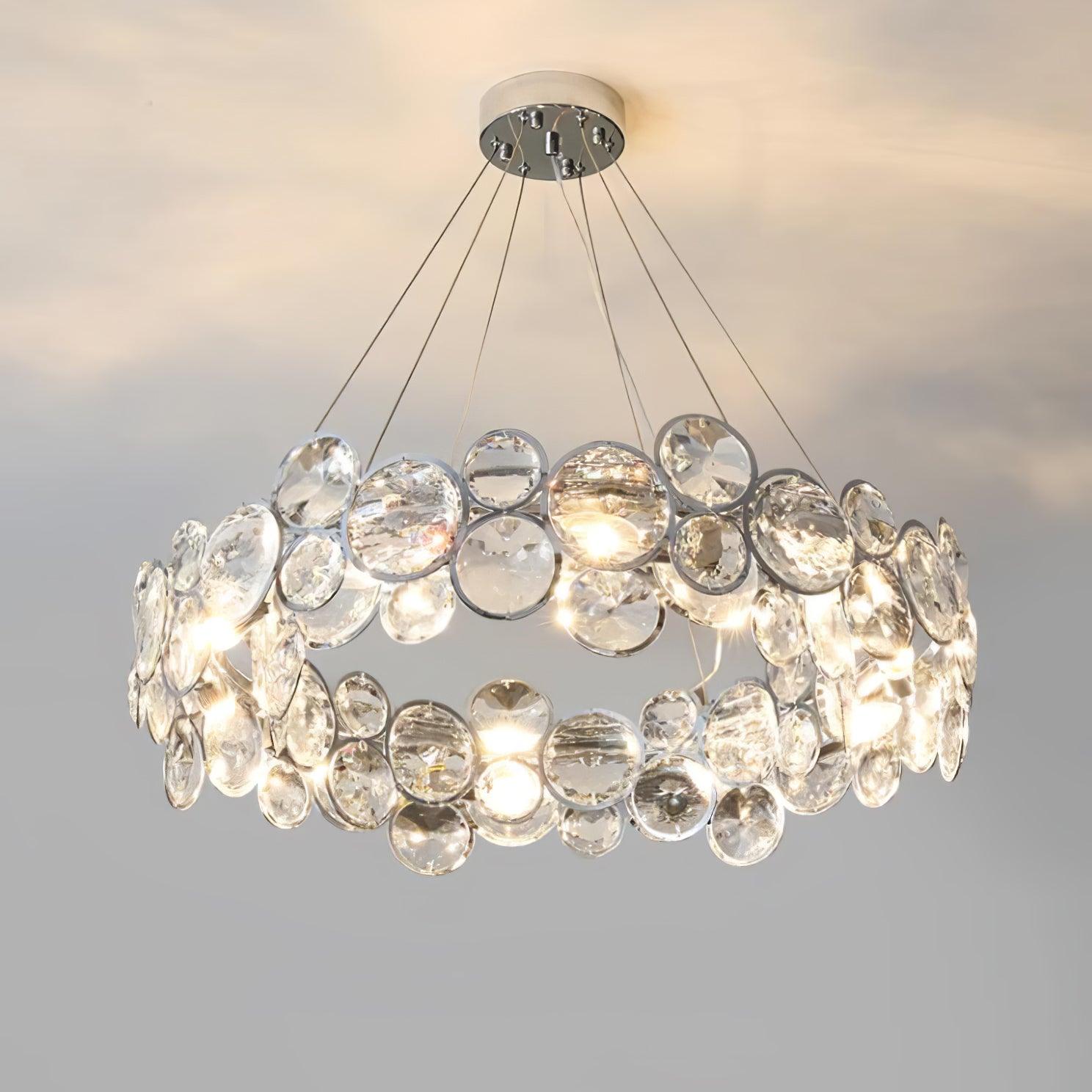 Cuthaiel Postmodern Luxury Round Chrome Crystal Chandelier-Neutral Decor