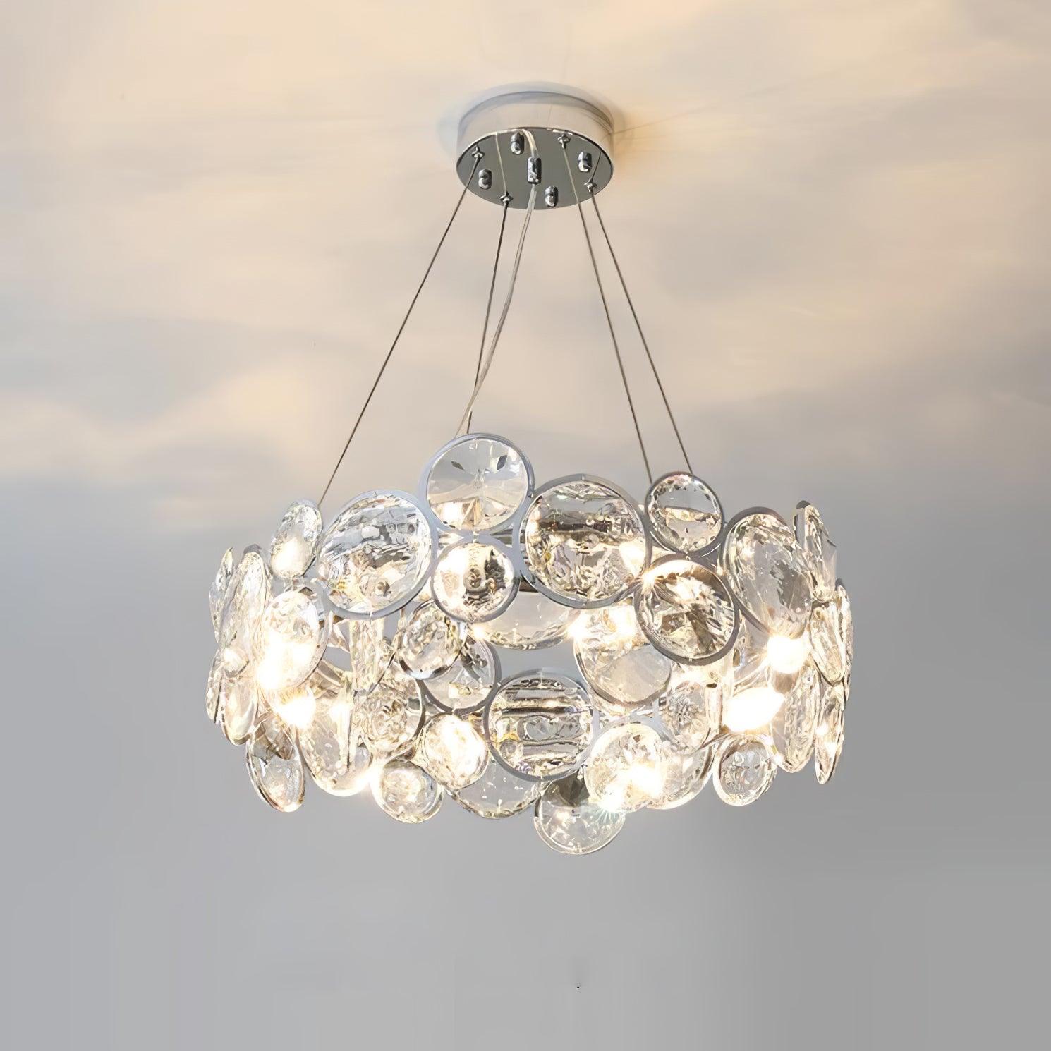 Cuthaiel Postmodern Luxury Round Chrome Crystal Chandelier-Neutral Decor