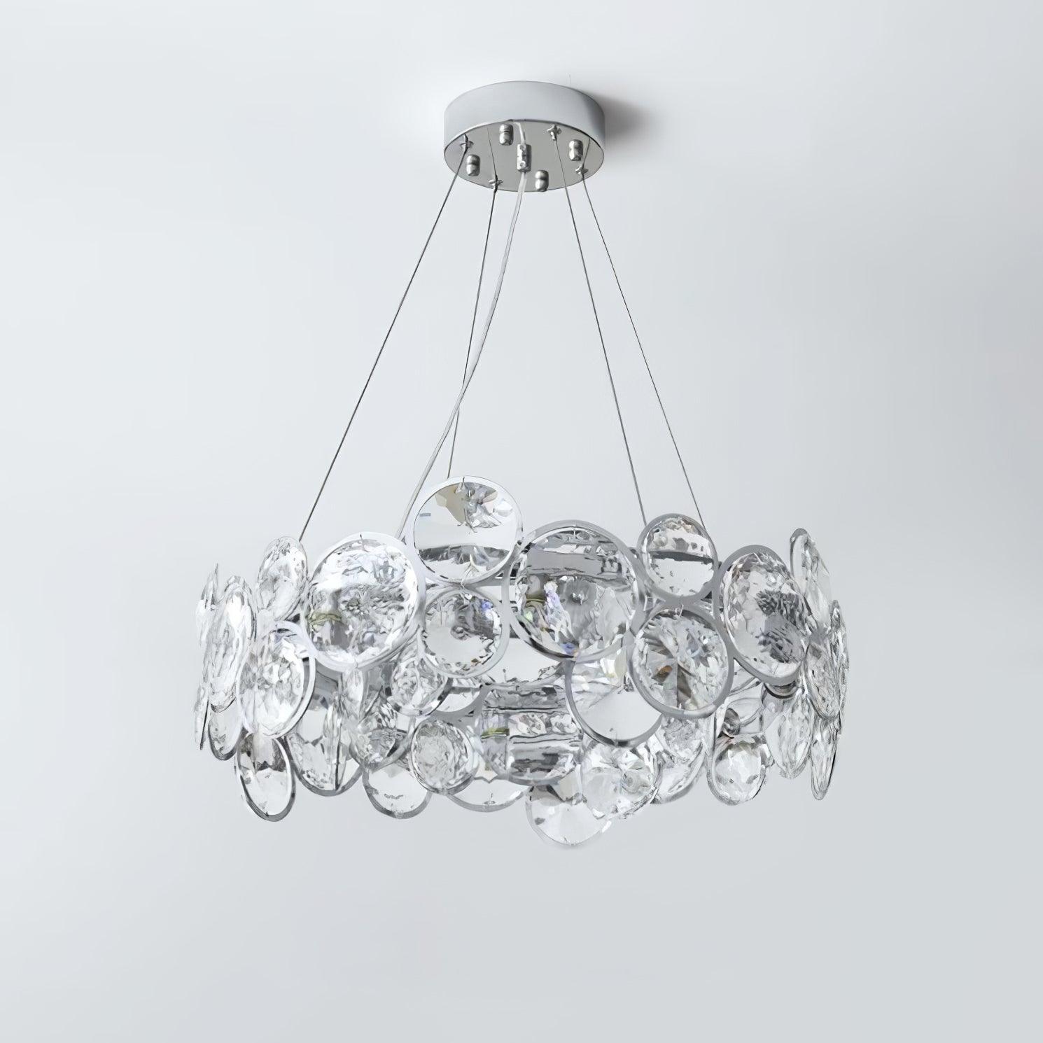 Cuthaiel Postmodern Luxury Round Chrome Crystal Chandelier-Neutral Decor