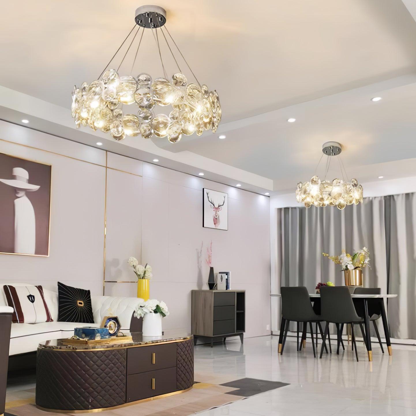 Cuthaiel Postmodern Luxury Round Chrome Crystal Chandelier-Neutral Decor