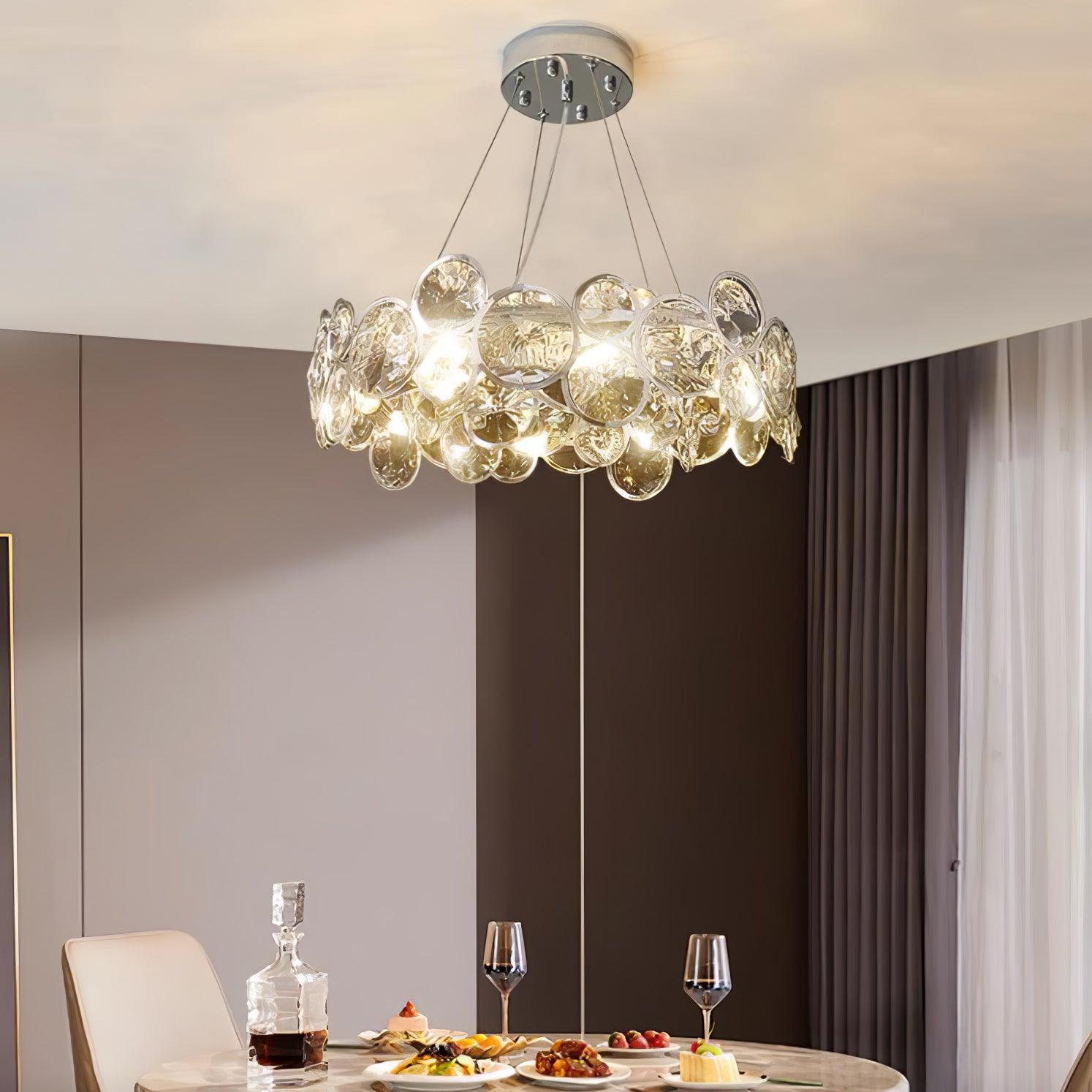 Cuthaiel Postmodern Luxury Round Chrome Crystal Chandelier-Neutral Decor