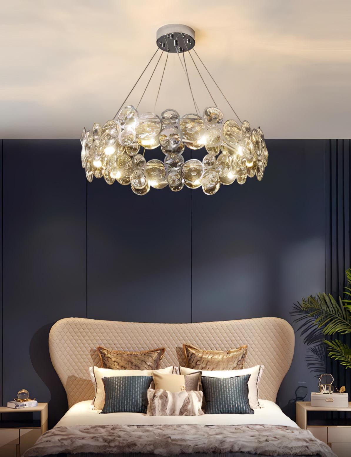 Cuthaiel Postmodern Luxury Round Chrome Crystal Chandelier-Neutral Decor