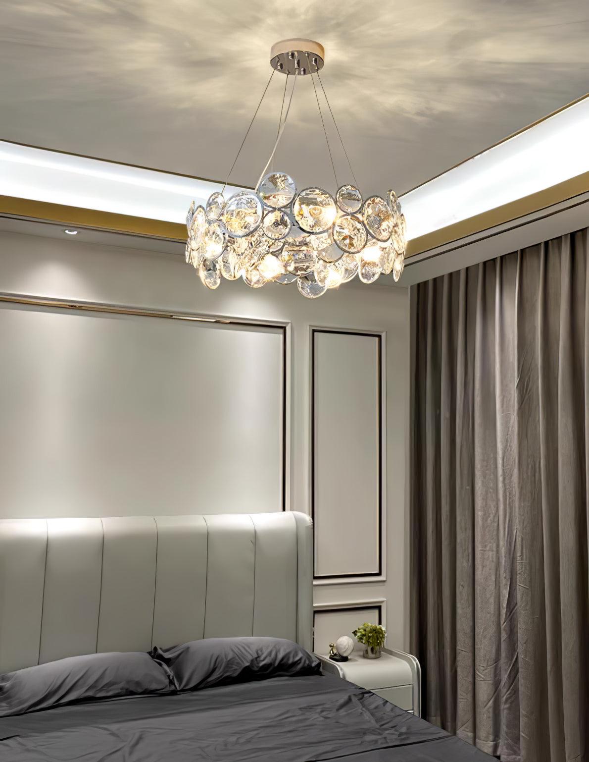 Cuthaiel Postmodern Luxury Round Chrome Crystal Chandelier-Neutral Decor