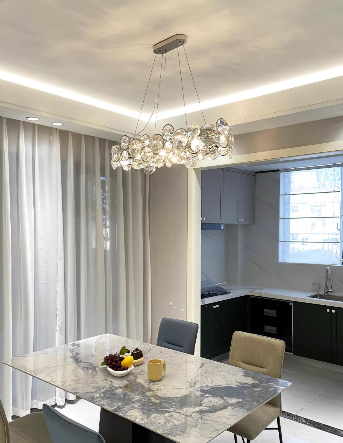 Cuthaiel Postmodern Luxury Round Chrome Crystal Chandelier-Neutral Decor