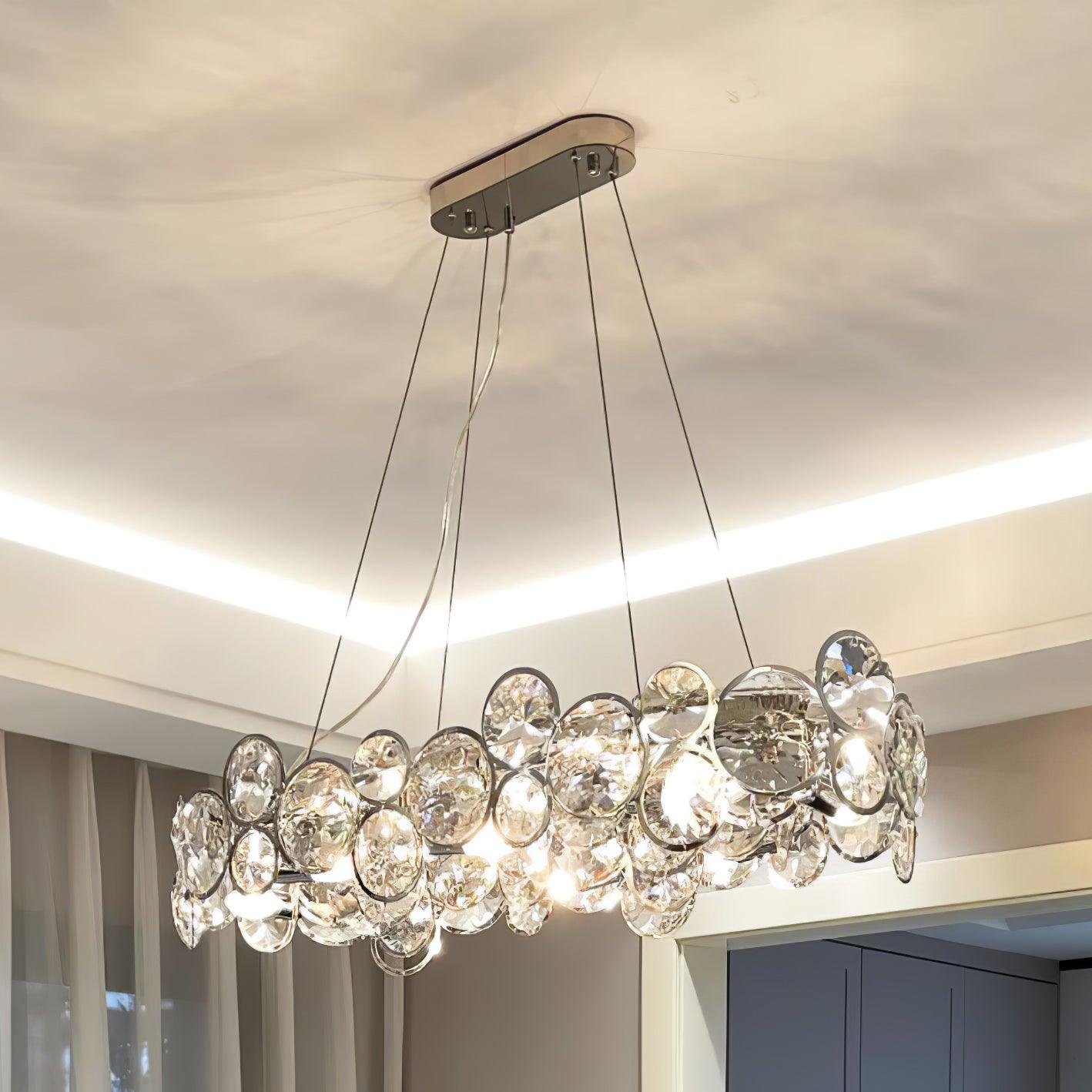 Cuthaiel Postmodern Luxury Round Chrome Crystal Chandelier-Neutral Decor