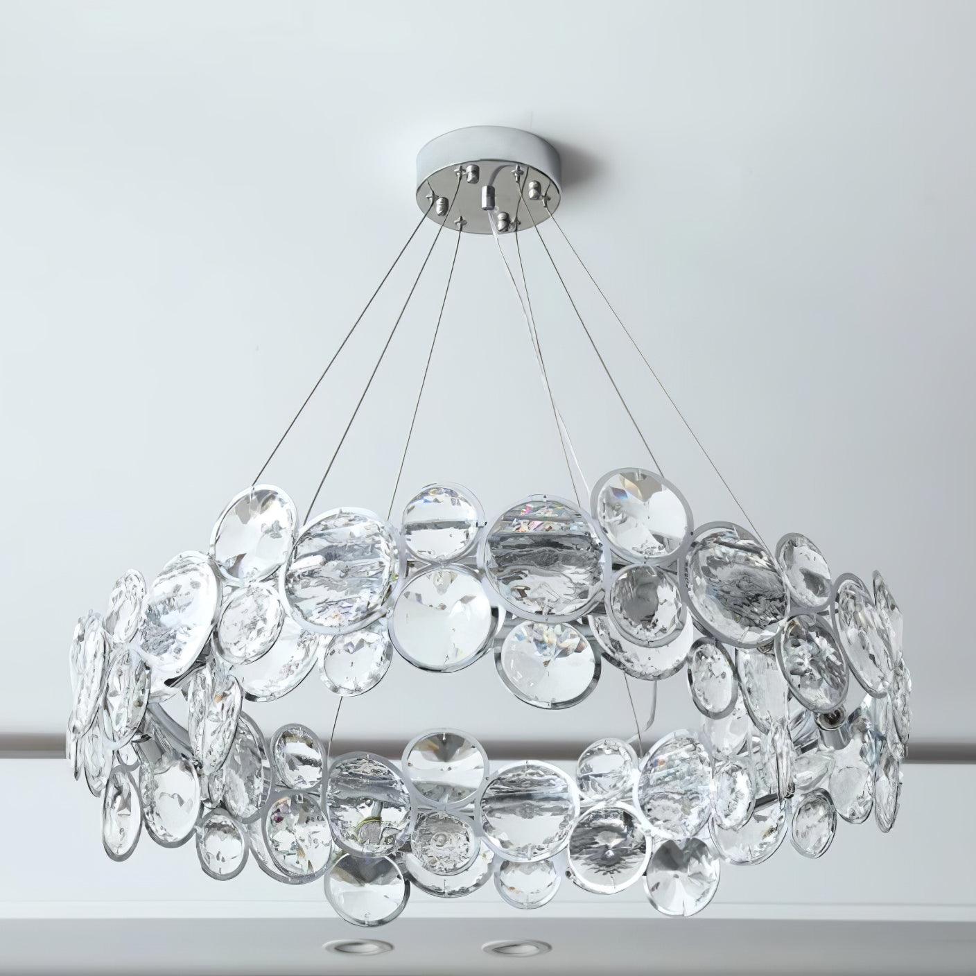 Cuthaiel Postmodern Luxury Round Chrome Crystal Chandelier-Neutral Decor