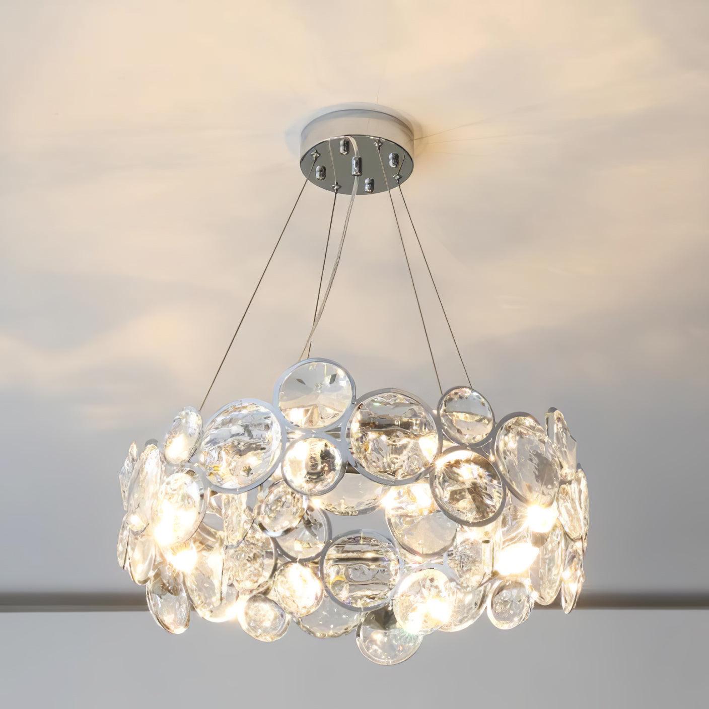 Cuthaiel Postmodern Luxury Round Chrome Crystal Chandelier-Neutral Decor