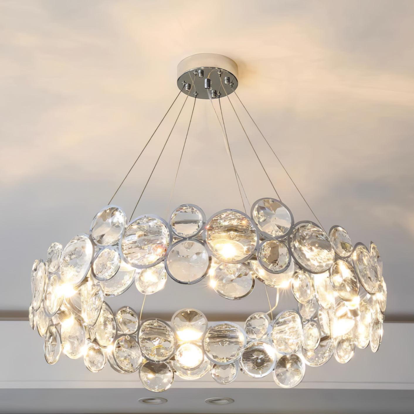 Cuthaiel Postmodern Luxury Round Chrome Crystal Chandelier-Neutral Decor