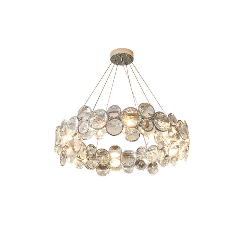Cuthaiel Postmodern Luxury Round Chrome Crystal Chandelier-Neutral Decor