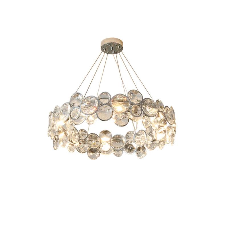 Cuthaiel Postmodern Luxury Round Chrome Crystal Chandelier-Neutral Decor