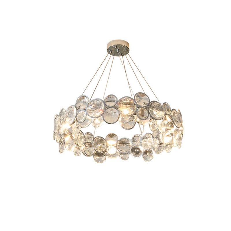 Cuthaiel Postmodern Luxury Round Chrome Crystal Chandelier-Neutral Decor