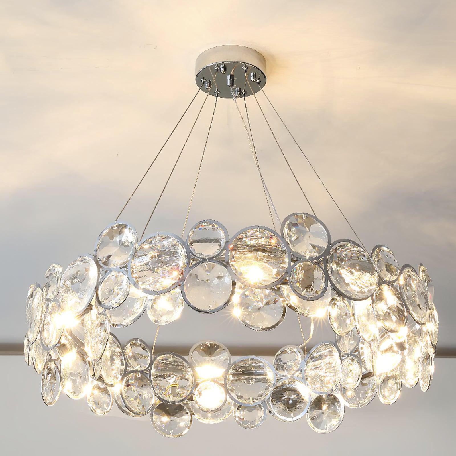 Cuthaiel Postmodern Luxury Round Chrome Crystal Chandelier-Neutral Decor