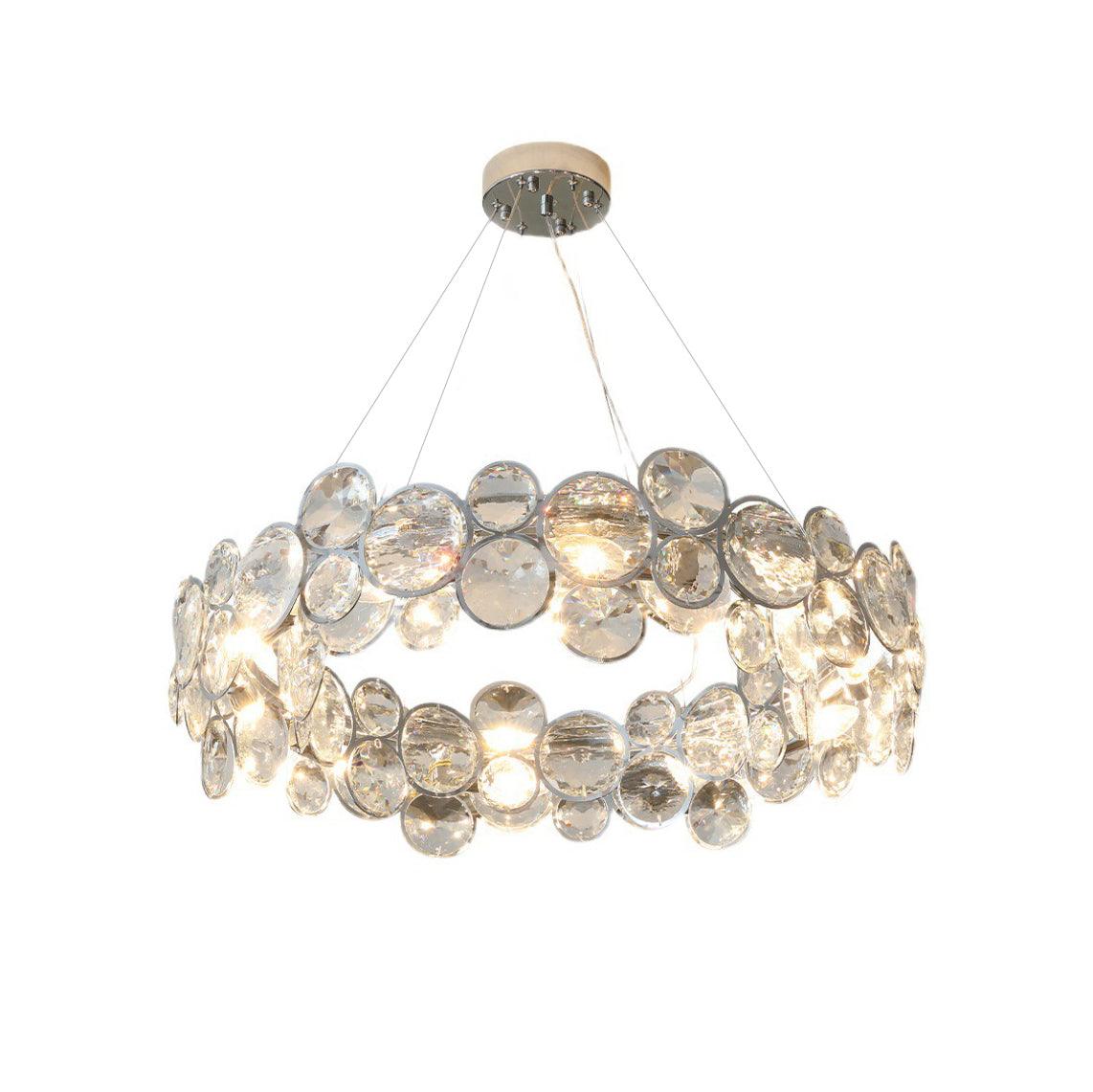 Cuthaiel Postmodern Luxury Round Chrome Crystal Chandelier-Neutral Decor