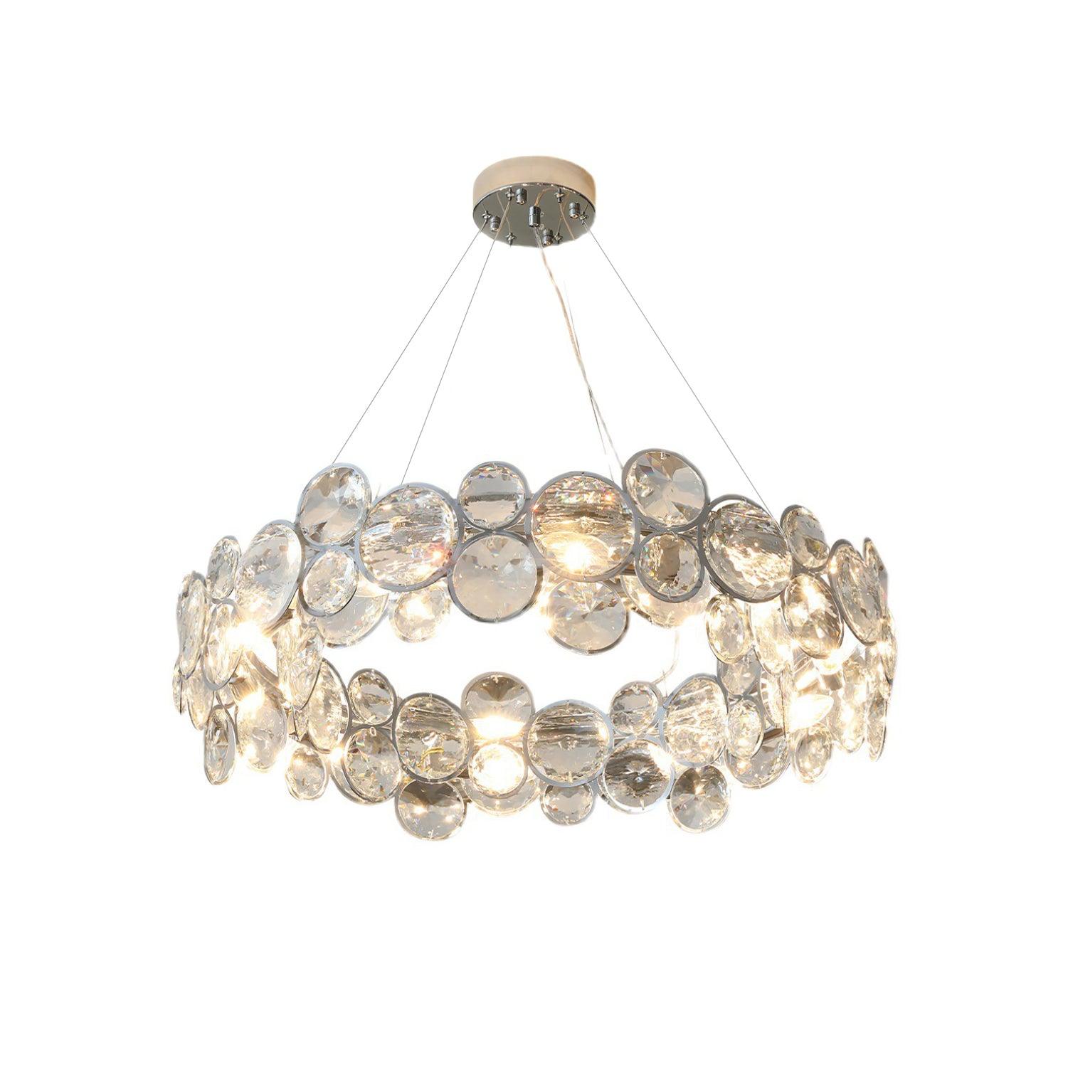 Cuthaiel Postmodern Luxury Round Chrome Crystal Chandelier-Neutral Decor