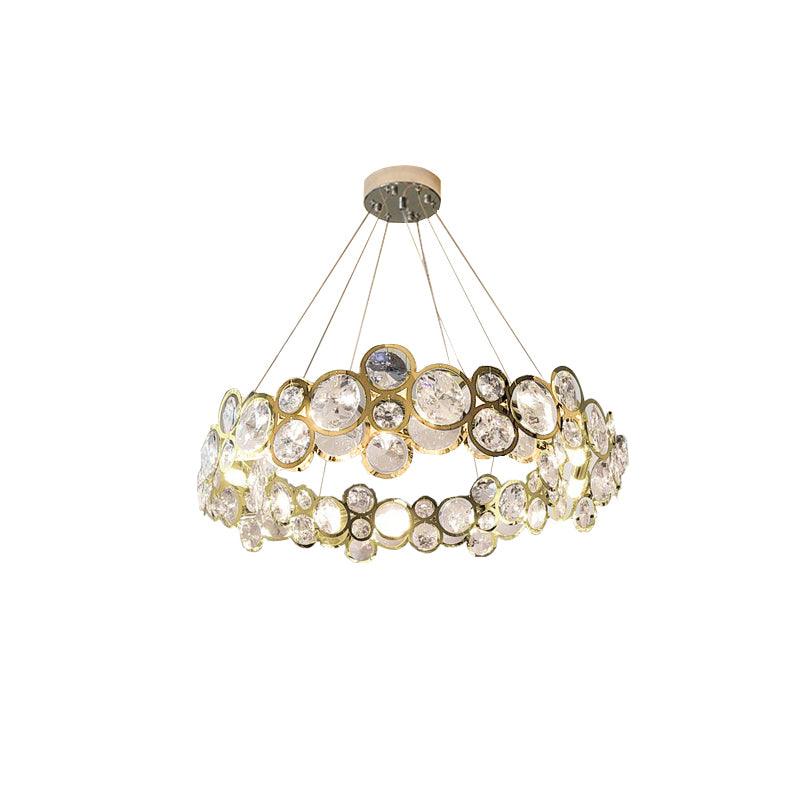 Cuthaiel Postmodern Luxury Round Chrome Crystal Chandelier-Neutral Decor