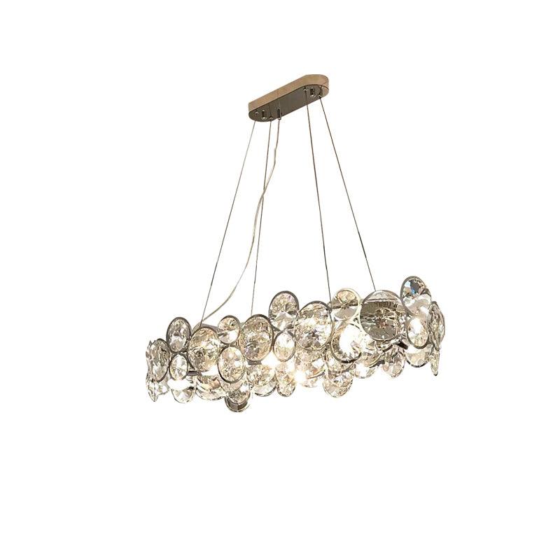 Cuthaiel Postmodern Luxury Round Chrome Crystal Chandelier-Neutral Decor