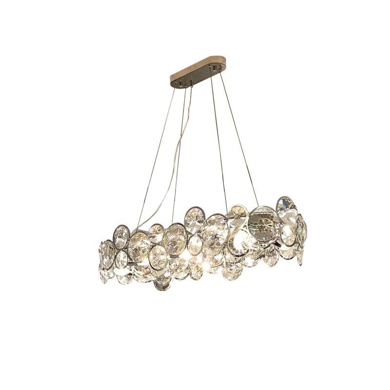 Cuthaiel Postmodern Luxury Round Chrome Crystal Chandelier-Neutral Decor