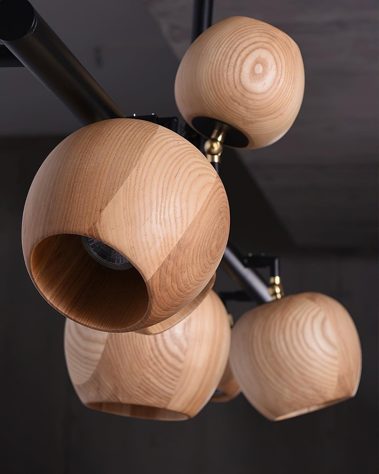 Avelira Rustic Wood Globe Linear Pendant Light-Neutral Decor