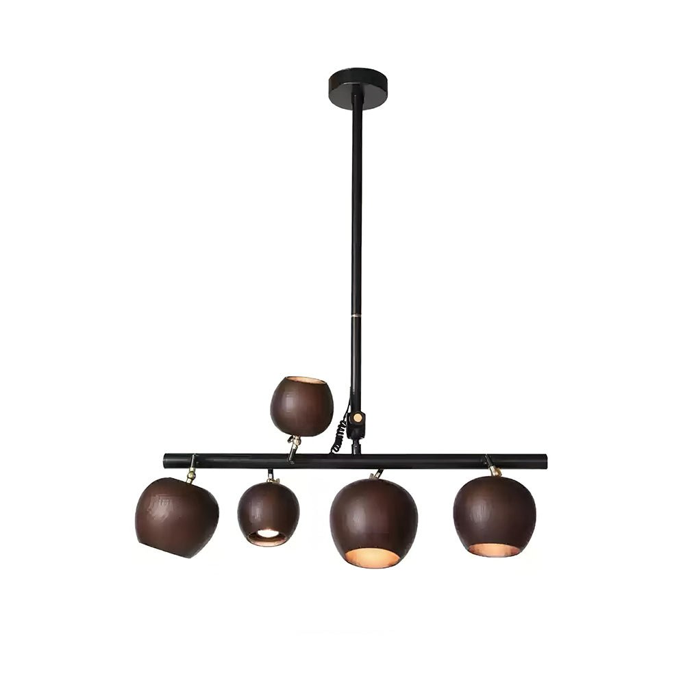 Avelira Rustic Wood Globe Linear Pendant Light-Neutral Decor