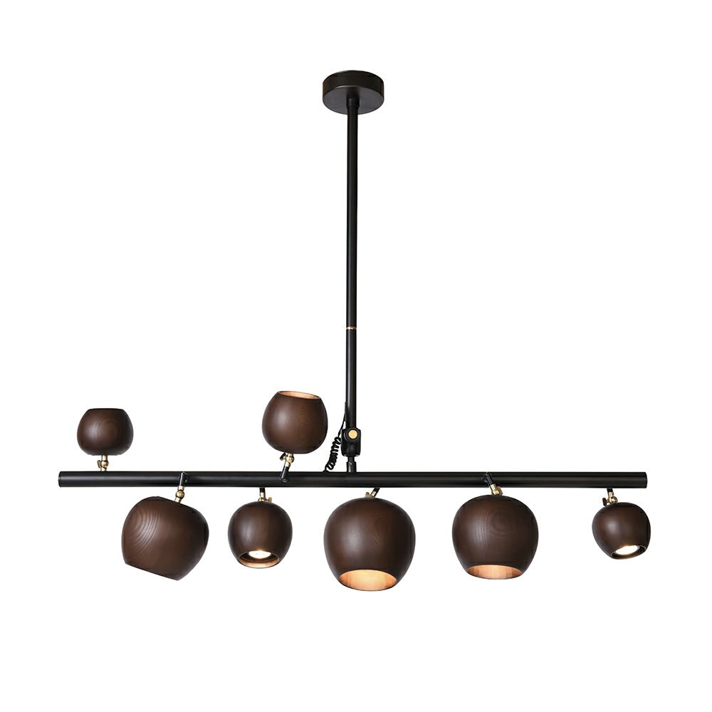 Avelira Rustic Wood Globe Linear Pendant Light-Neutral Decor