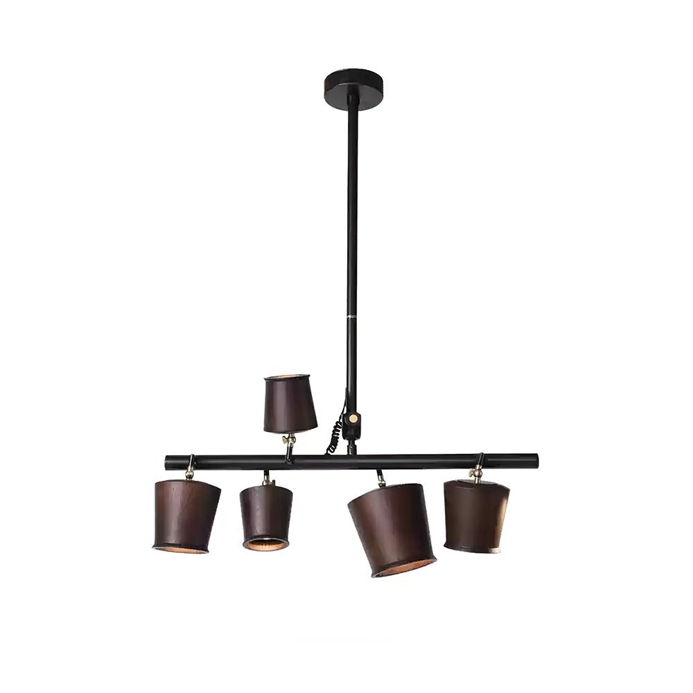 Avelira Rustic Wood Globe Linear Pendant Light-Neutral Decor