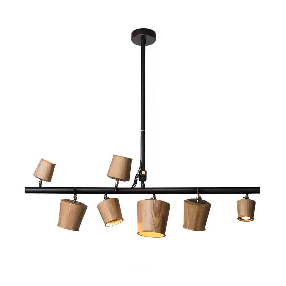 Avelira Rustic Wood Globe Linear Pendant Light-Neutral Decor