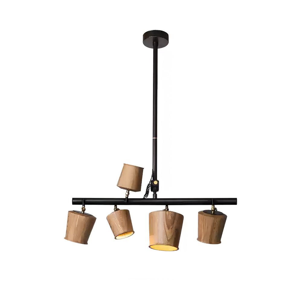 Avelira Rustic Wood Globe Linear Pendant Light-Neutral Decor