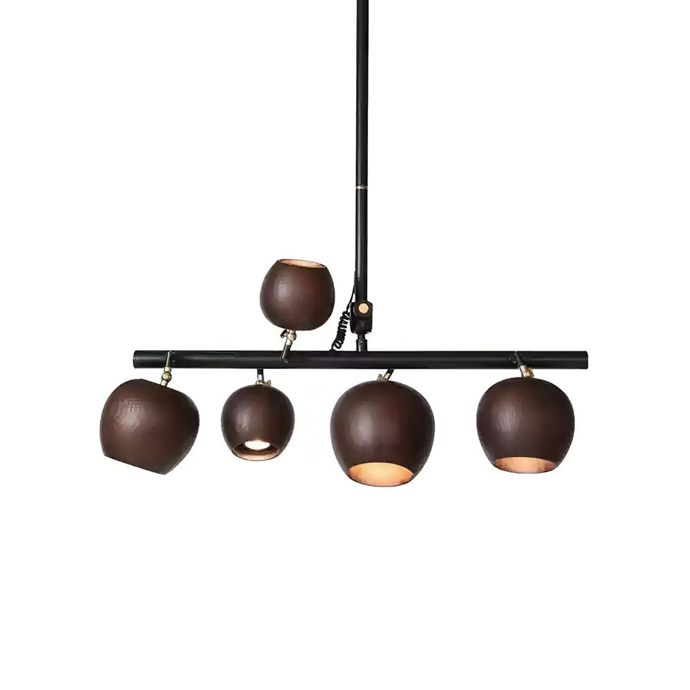 Avelira Rustic Wood Globe Linear Pendant Light-Neutral Decor