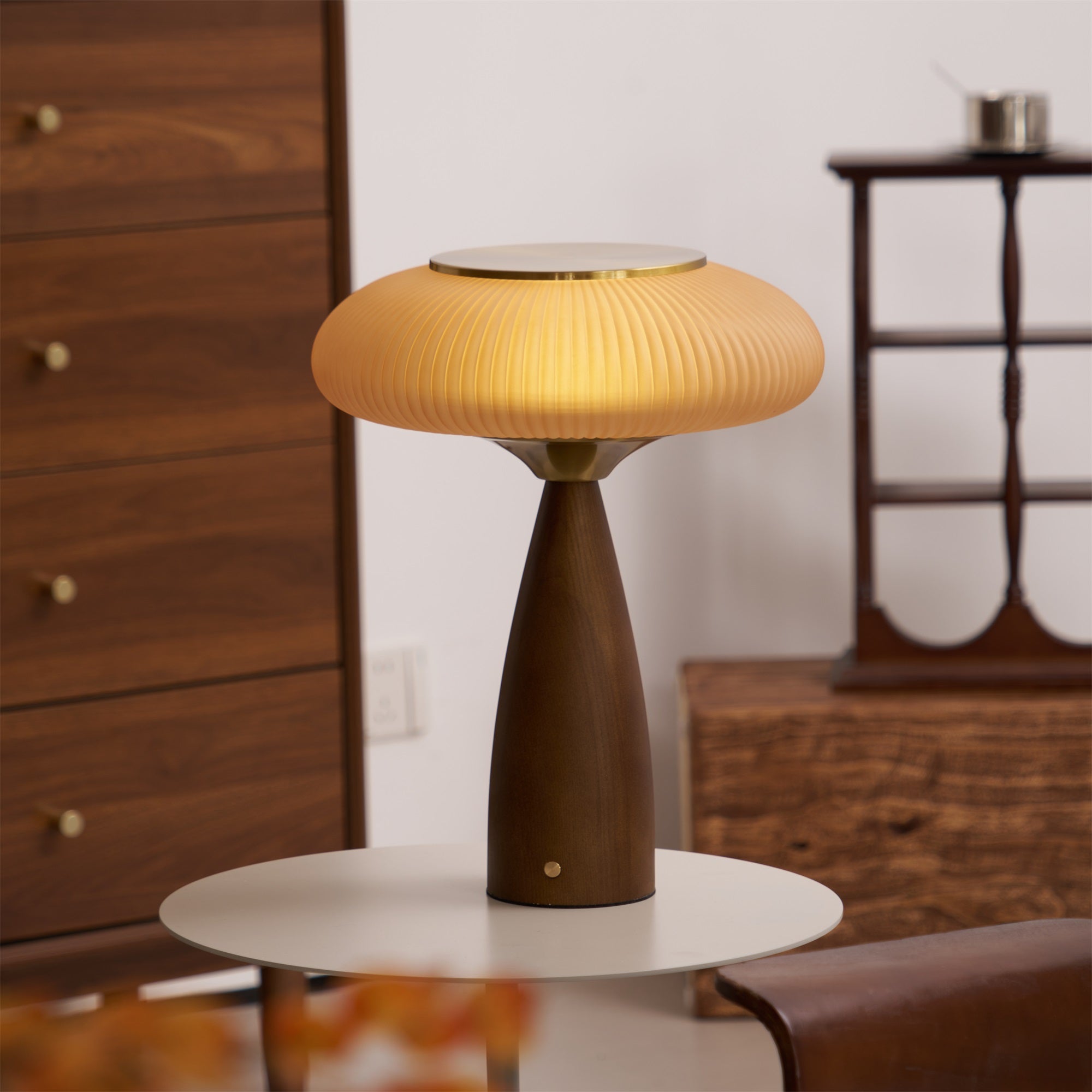 Ebonis Wood Scandinavian Table Lamp-Neutral Decor