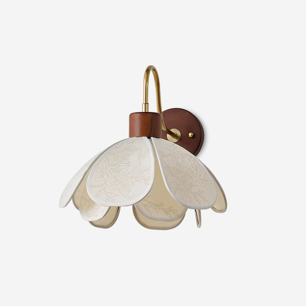 Yuki Wall Lamp Floral Wood Fabirc - Neutralighting
